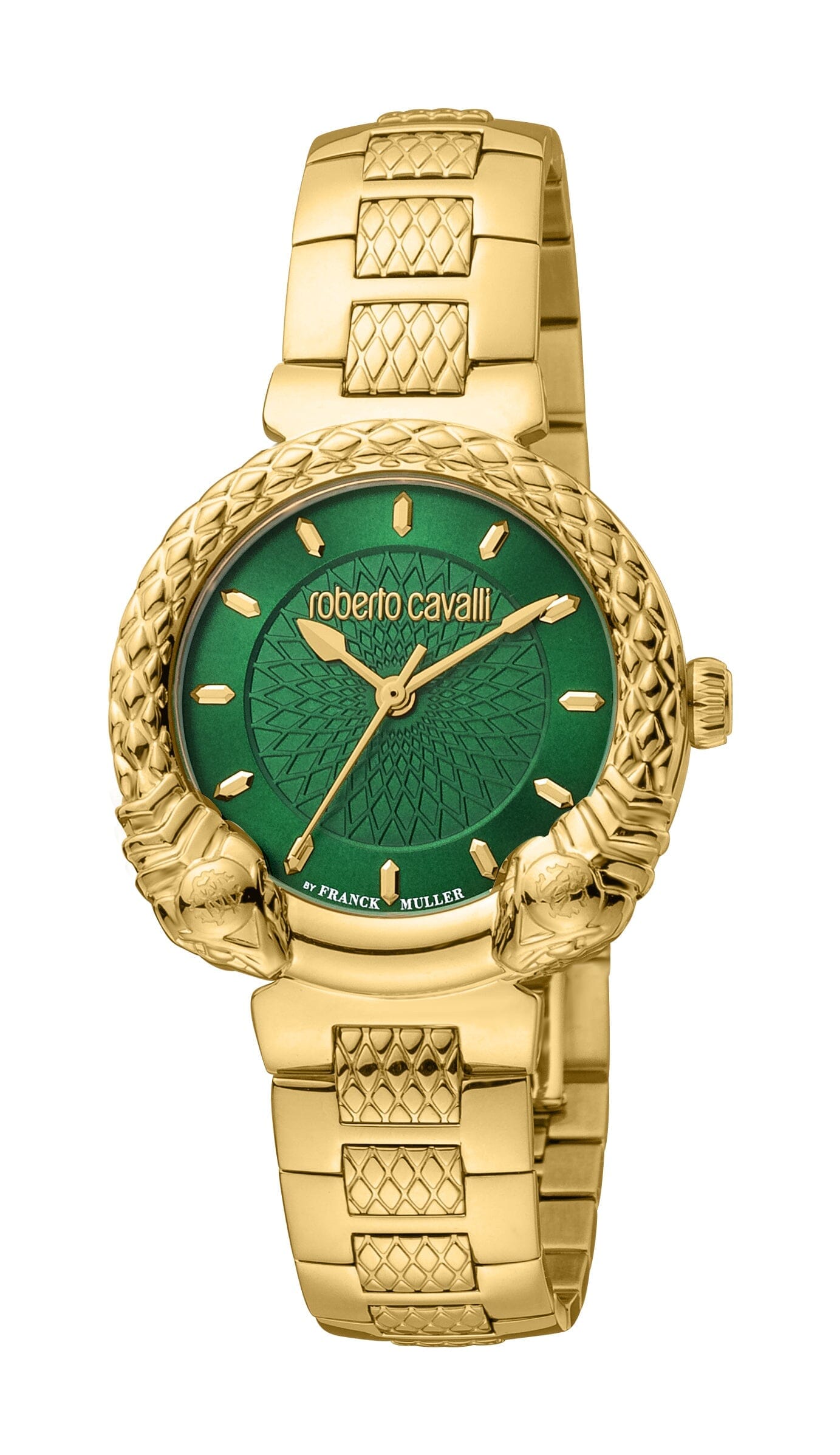 Women's Roberto Cavalli by Franck Muller Green Dial Gold Quartz Watch Roberto Cavalli by Franck Muller 