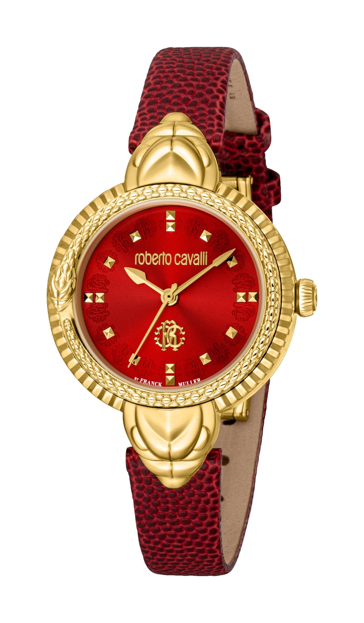 Women's Roberto Cavalli by Franck Muller Red Dial Gold Quartz Watch Roberto Cavalli by Franck Muller 