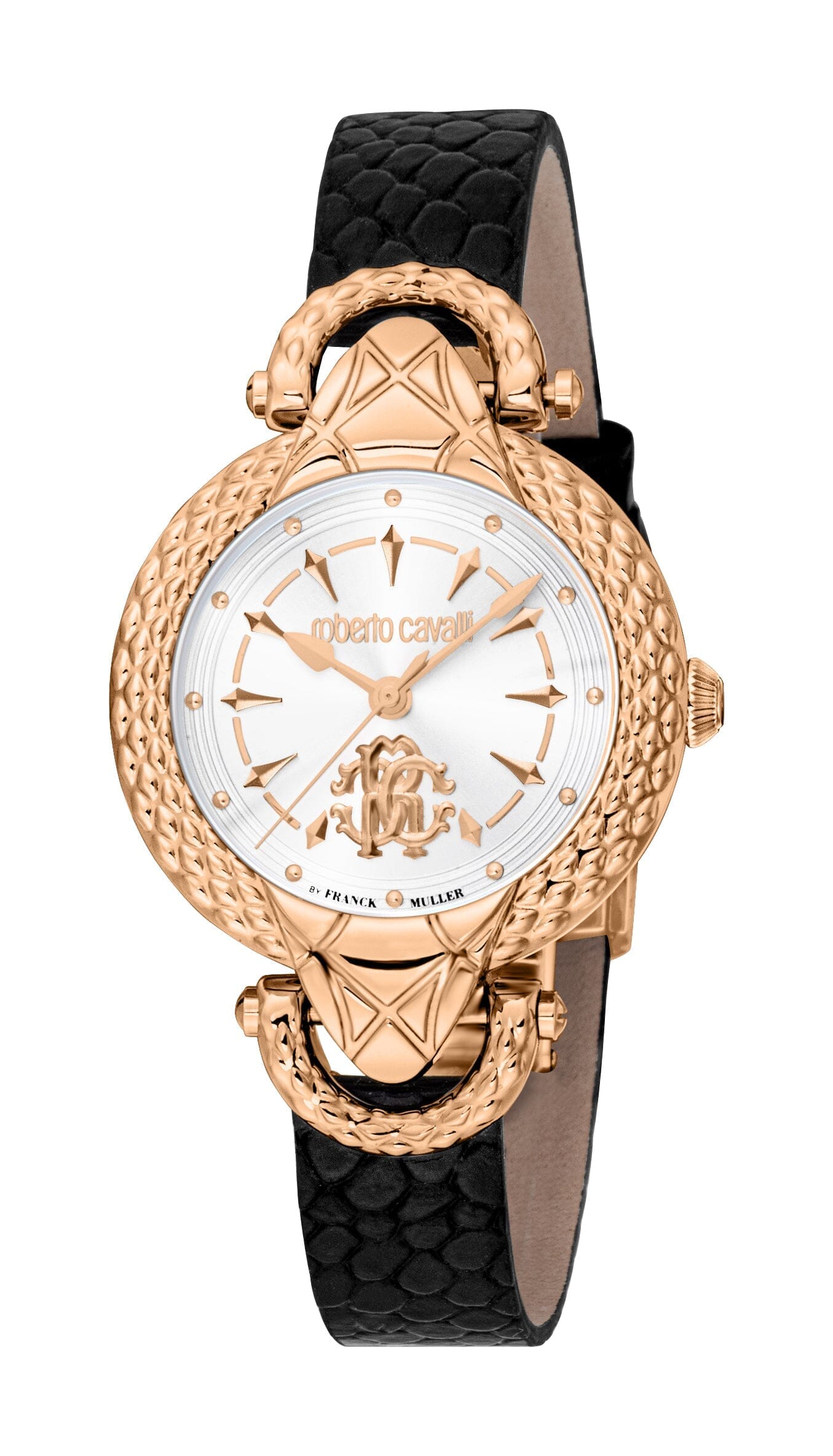 Women's Roberto Cavalli by Franck Muller Rose Gold Quartz Leather Strap Watch Roberto Cavalli by Franck Muller 