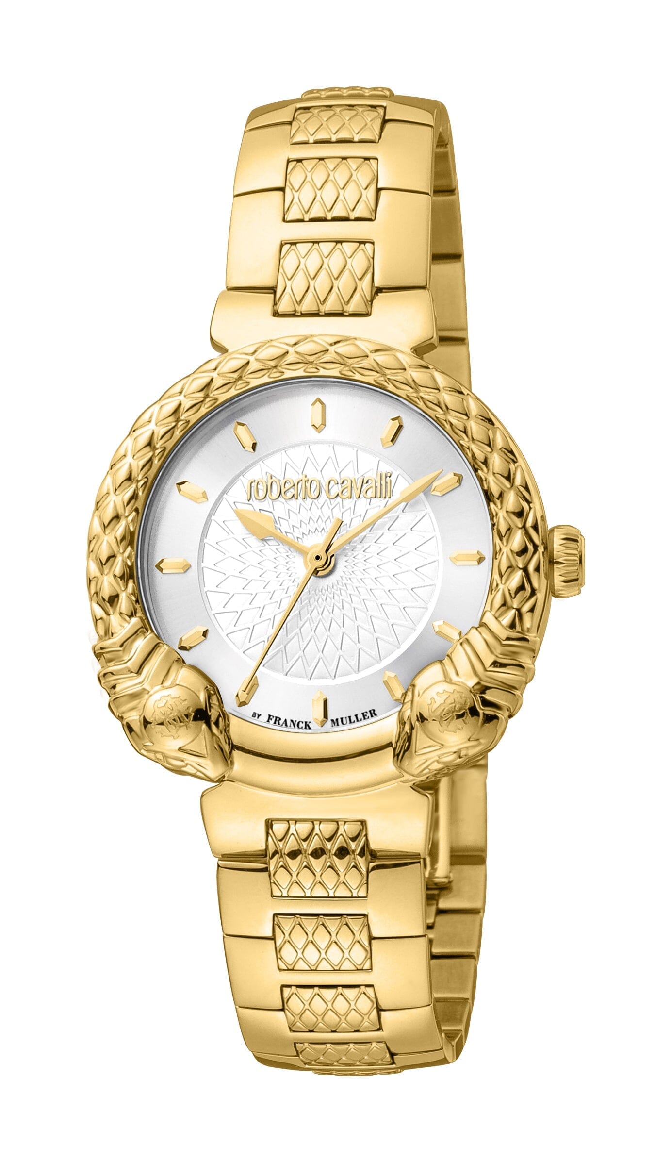 Women's Roberto Cavalli by Franck Muller Silver Dial Gold Quartz Watch Roberto Cavalli by Franck Muller 