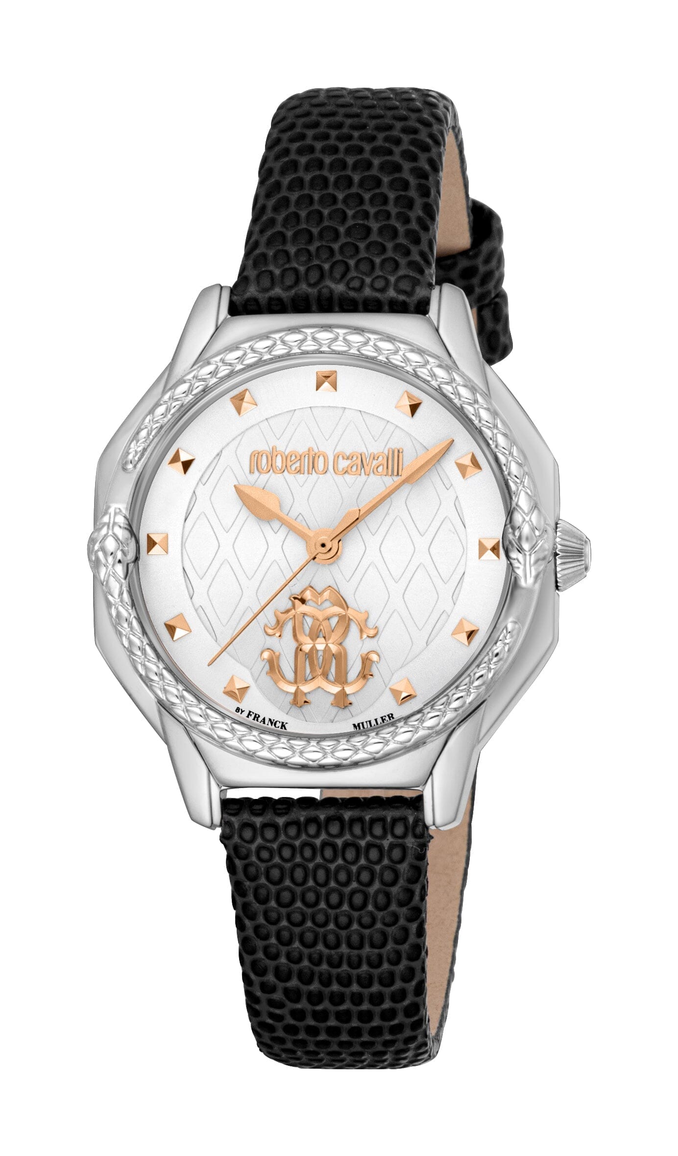 Women's Roberto Cavalli by Franck Muller Silver Quartz Black Watch Roberto Cavalli by Franck Muller 