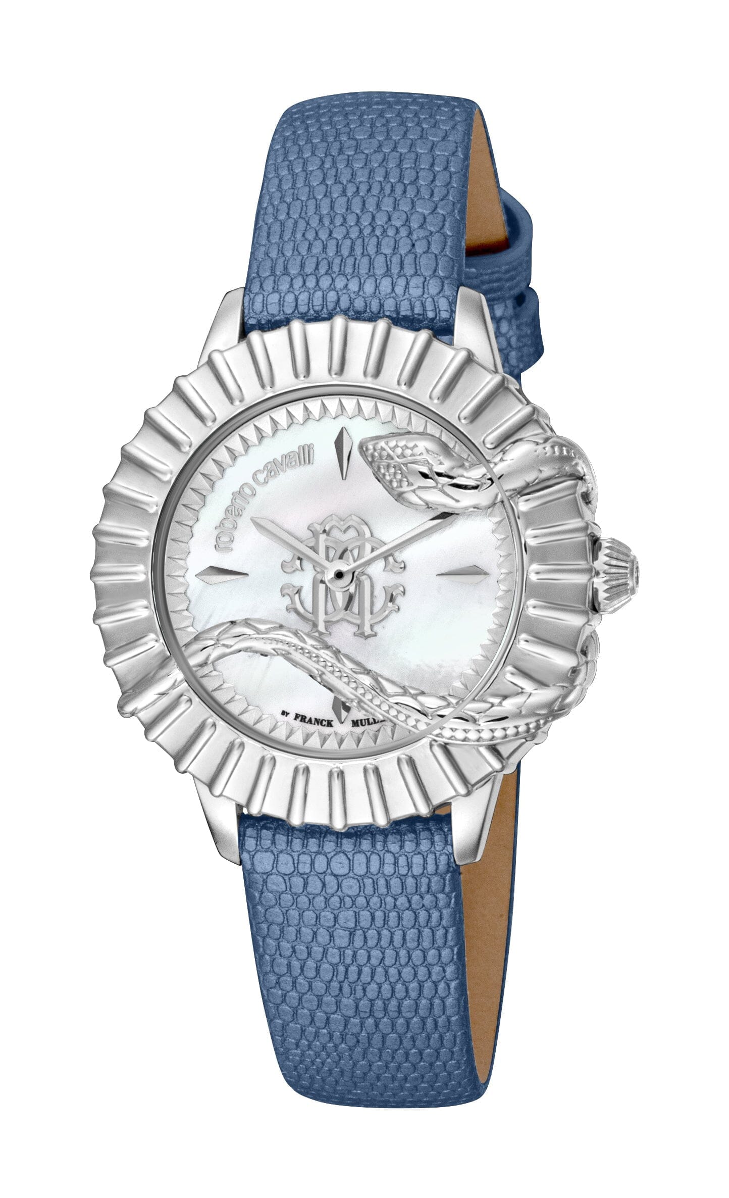 Women's Roberto Cavalli by Franck Muller Silver Quartz Dark Blue Watch Roberto Cavalli by Franck Muller 