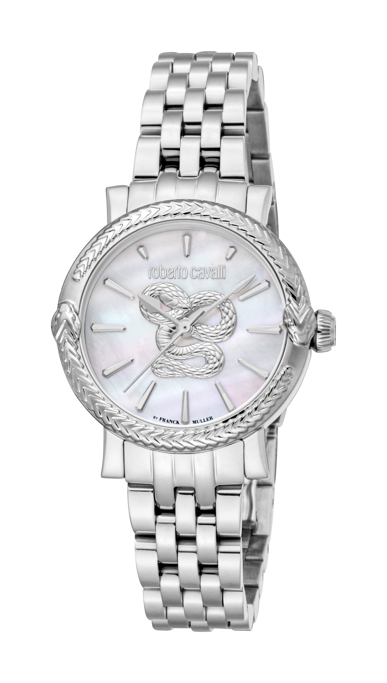 Women's Roberto Cavalli by Franck Muller Silver Quartz Stainless Steel Watch Roberto Cavalli by Franck Muller 