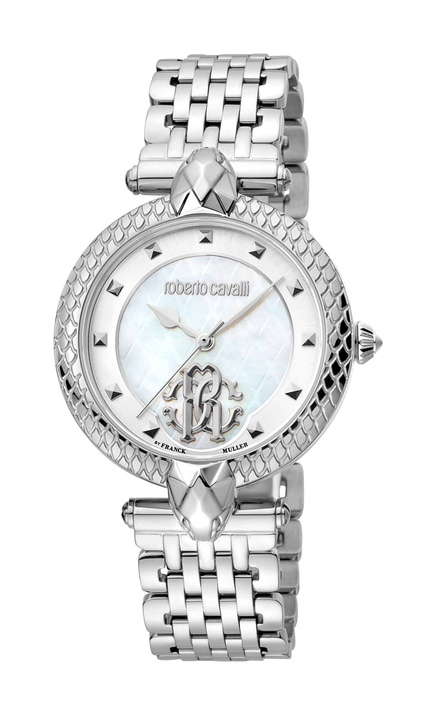 Women's Roberto Cavalli by Franck Muller Silver Quartz White MOP Watch Roberto Cavalli by Franck Muller 