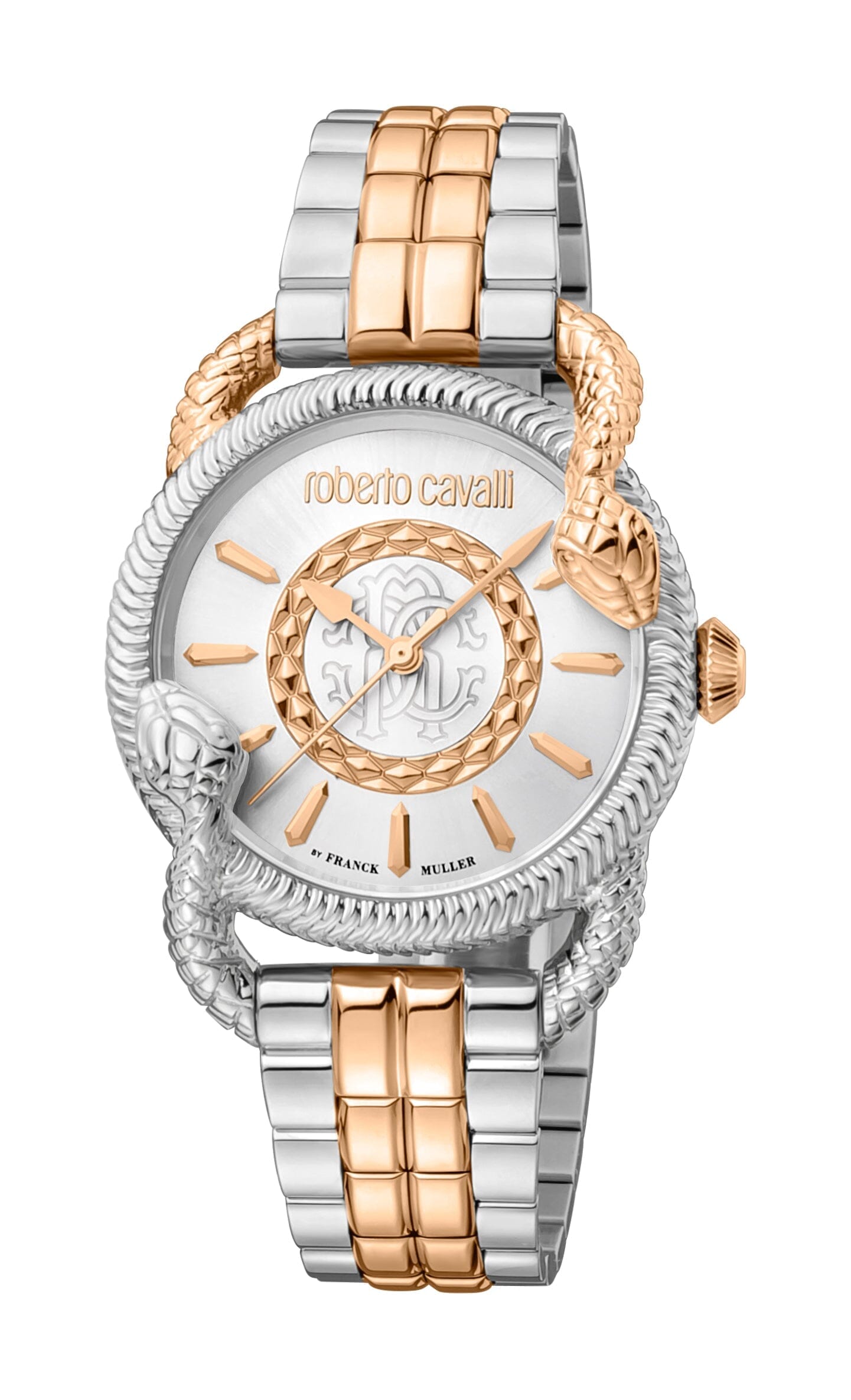 Women's Roberto Cavalli by Franck Muller Two Tone Silver & Rose Gold Quartz Watch Roberto Cavalli by Franck Muller 