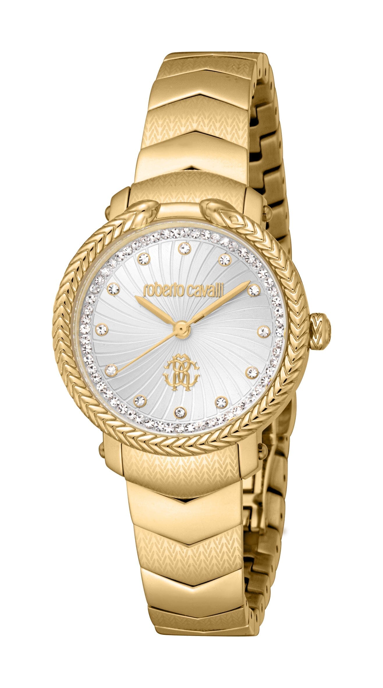 Women's Roberto Cavalli Core Silver Dial Gold Quartz Watch Roberto Cavalli 