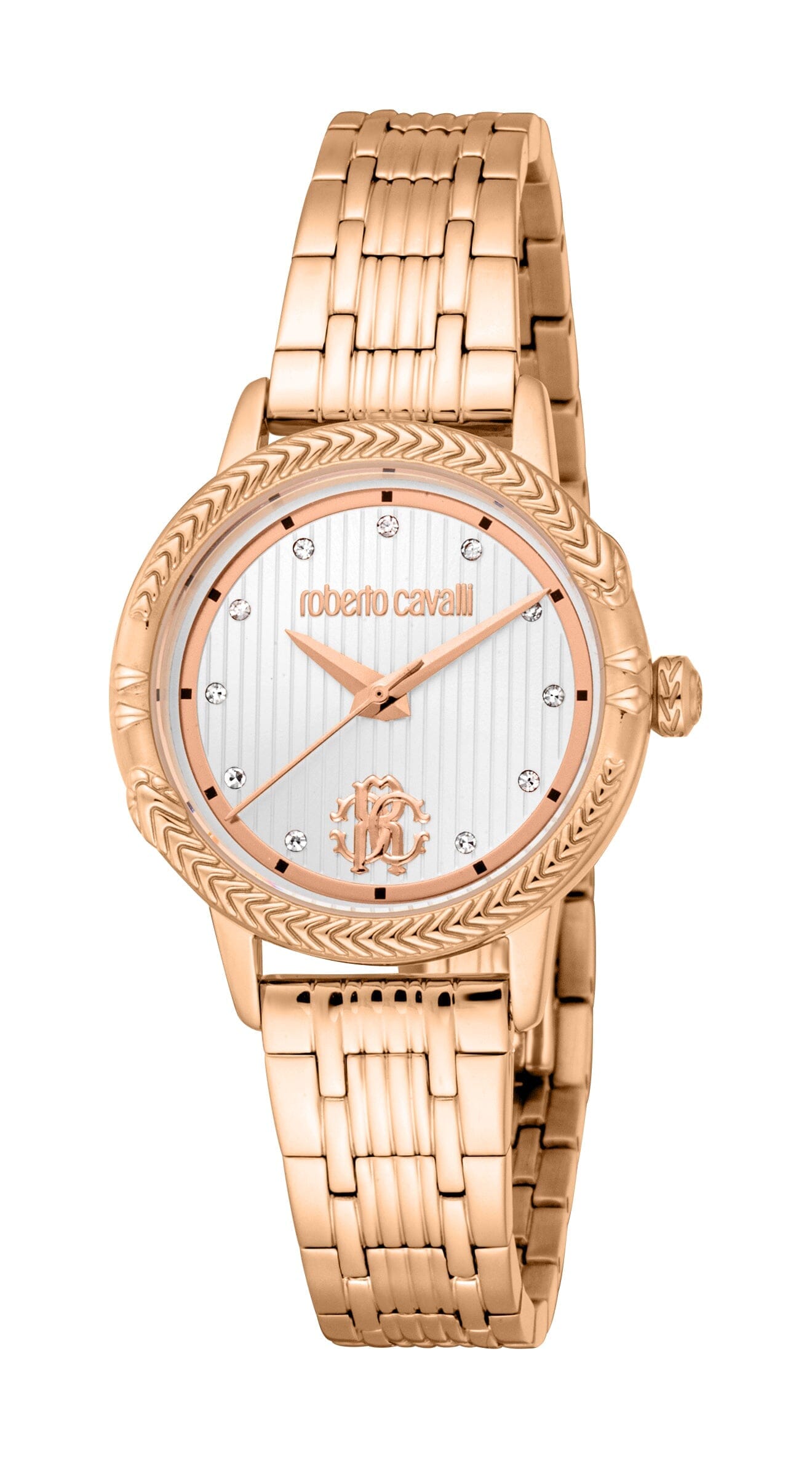 Women's Roberto Cavalli Core Silver Dial Rose Gold Quartz Watch Roberto Cavalli 