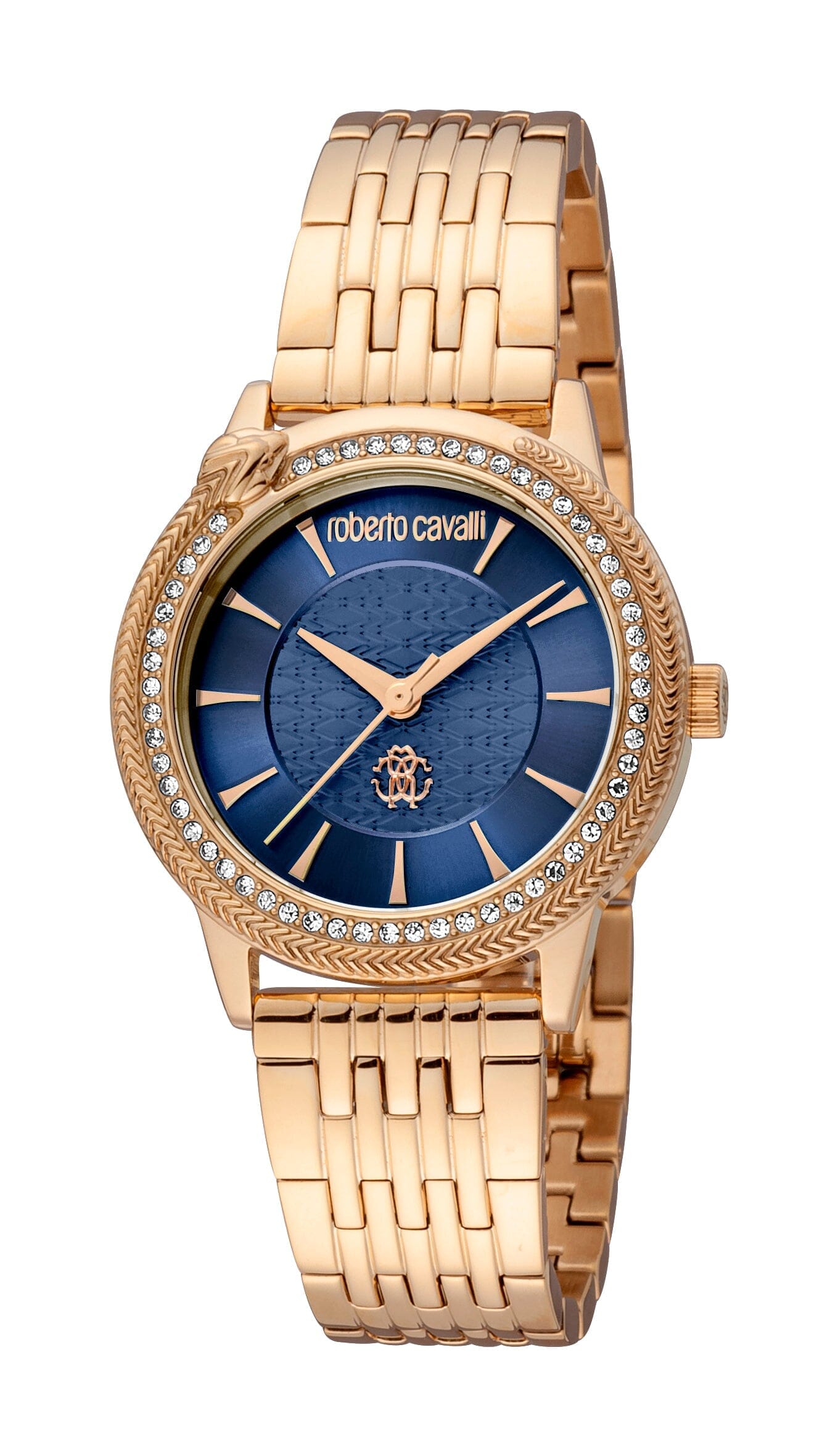 Women's Roberto Cavalli Dark Blue Dial Rose Gold Quartz Watch Roberto Cavalli 