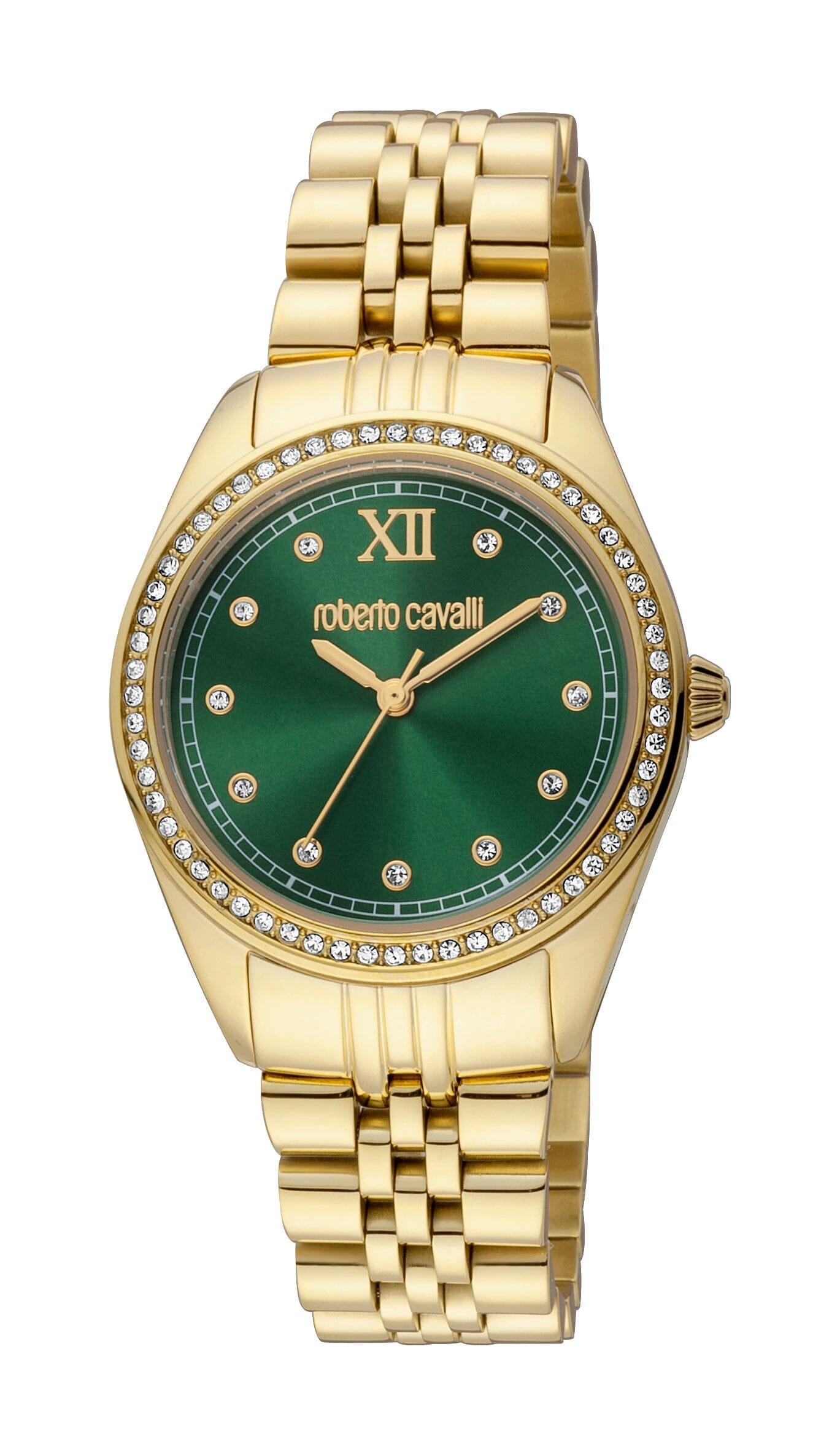 Women's Roberto Cavalli Glam Gold with Stones Quartz Watch Roberto Cavalli 