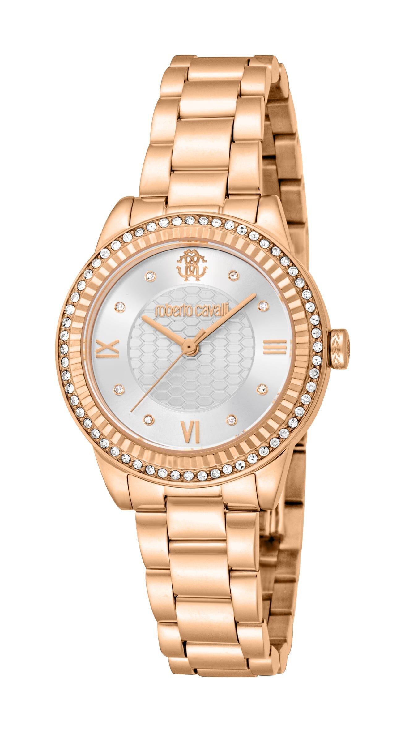 Women's Roberto Cavalli Glam Rose Gold with Stones Quartz Watch Roberto Cavalli 