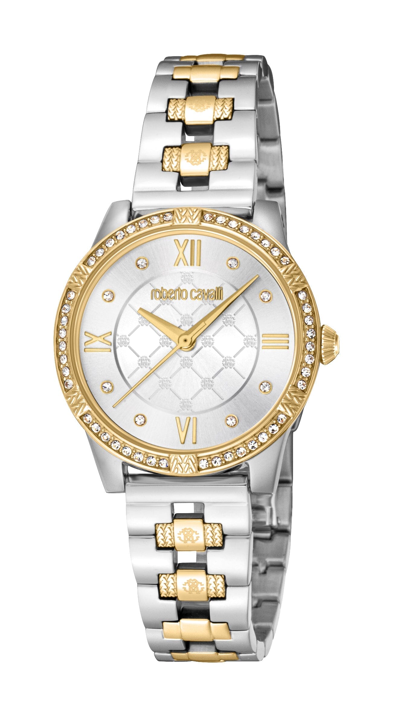 Women's Roberto Cavalli Glam Silver Dial Two Tone Silver & Gold Quartz Watch Roberto Cavalli 