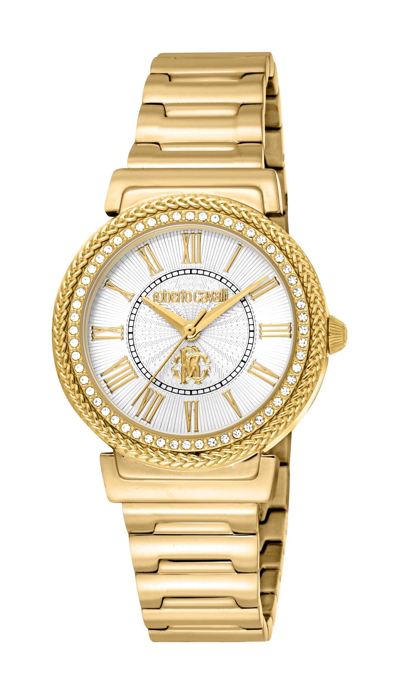 Women's Roberto Cavalli Glam Stainless Steel Gold Quartz Watch Roberto Cavalli 