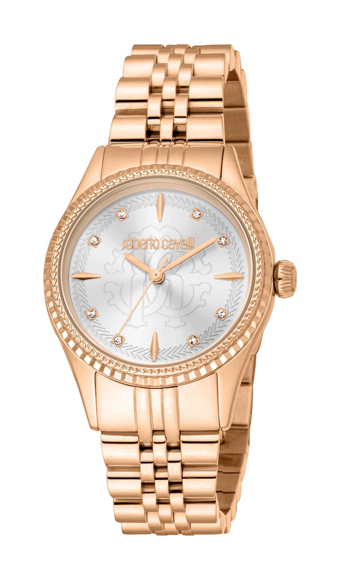 Women's Roberto Cavalli Logo Rose Gold Quartz Watch Roberto Cavalli 