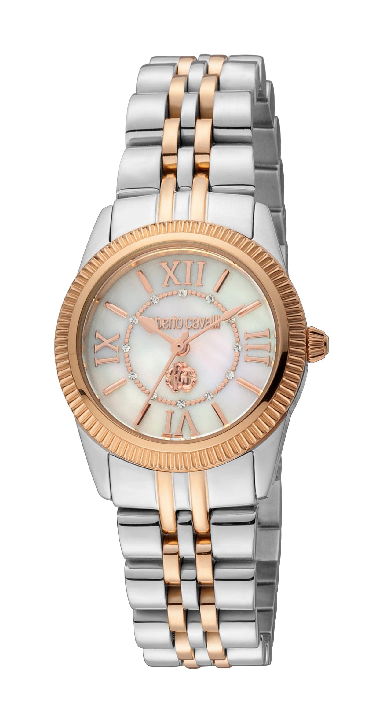 Women's Roberto Cavalli Mini Stainless Steel Two Tone Silver & Rose Gold Quartz Watch Roberto Cavalli 
