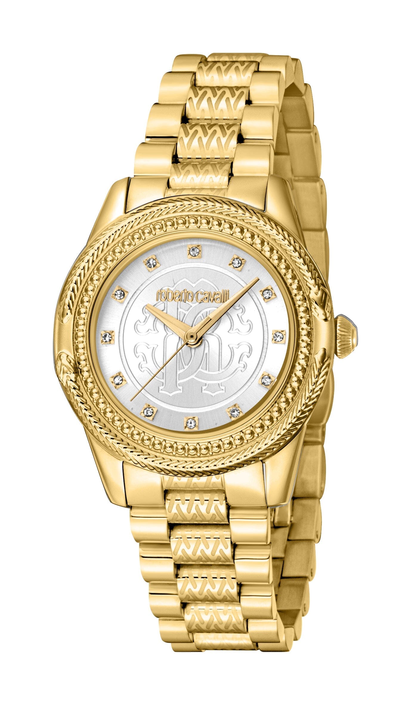 Women's Roberto Cavalli Silver Dial Gold Quartz Watch Roberto Cavalli 