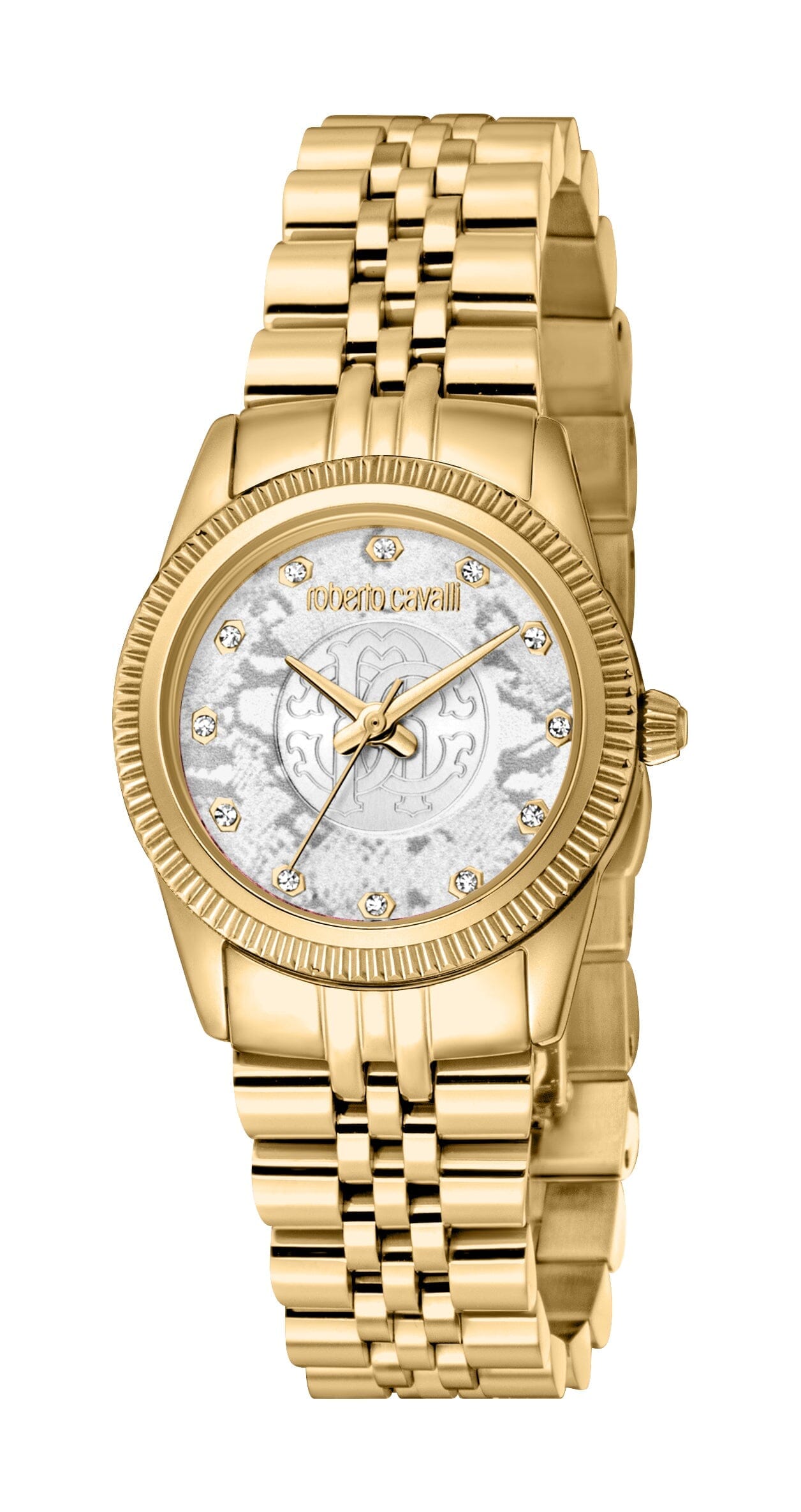 Women's Roberto Cavalli Silver Dial Stainless Steel Gold Quartz Watch Roberto Cavalli 