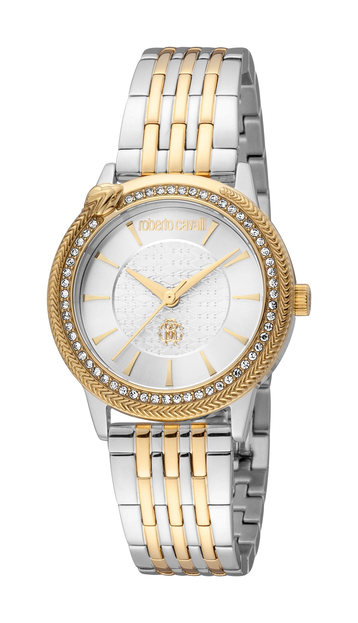 Women's Roberto Cavalli Silver Dial Two Tone Silver & Gold Quartz Watch Roberto Cavalli 