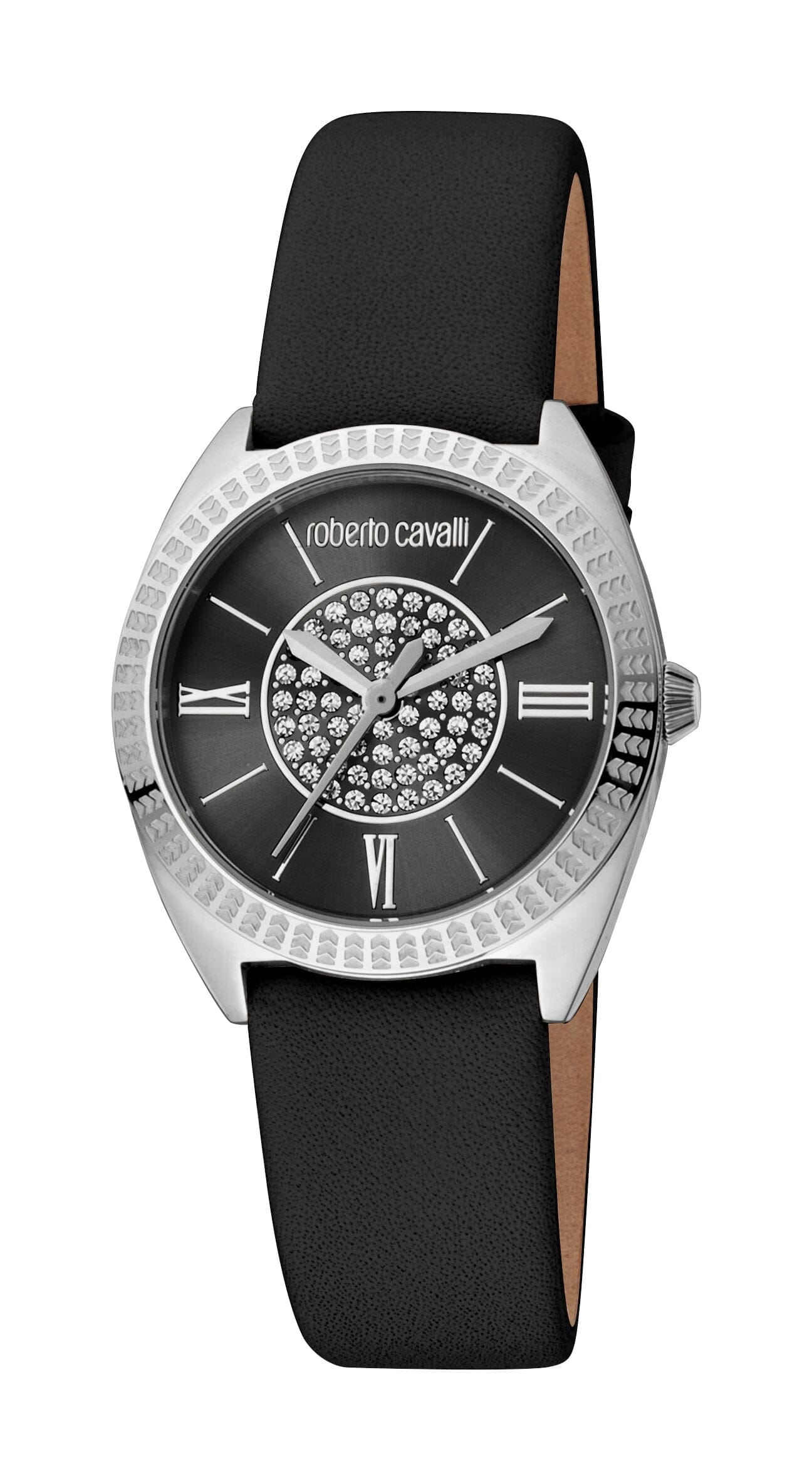 Women's Roberto Cavalli Silver Quartz Black Dial Watch Roberto Cavalli 