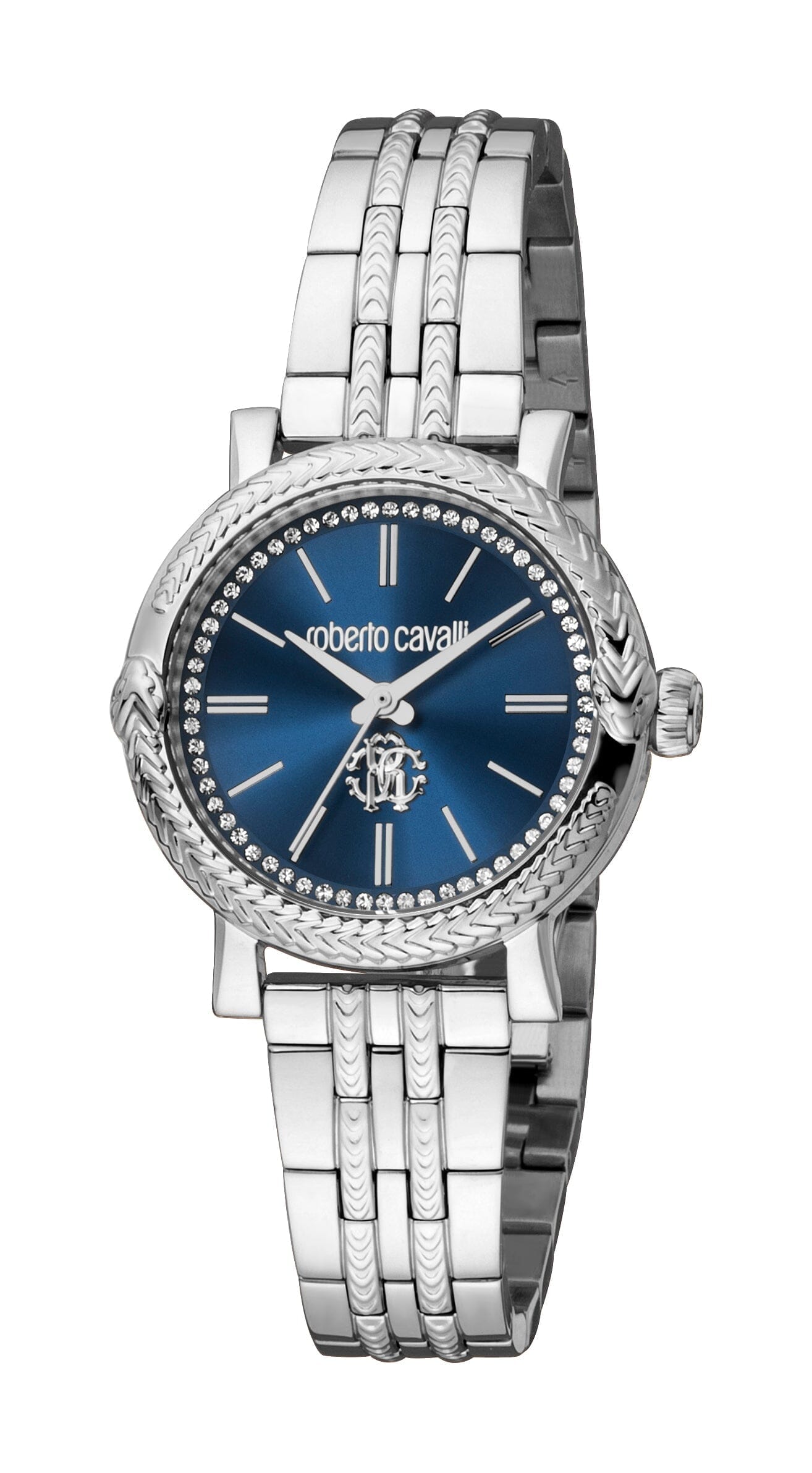 Women's Roberto Cavalli Silver Quartz Blue Dial Watch Roberto Cavalli 