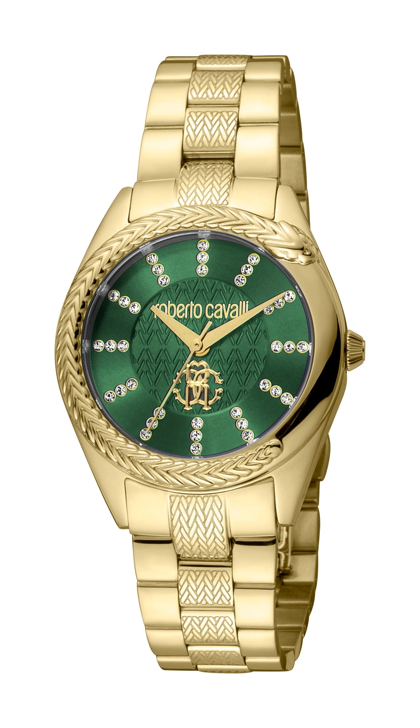 Women's Roberto Cavalli Snake Core Stainless Steel Gold Quartz Watch Roberto Cavalli 