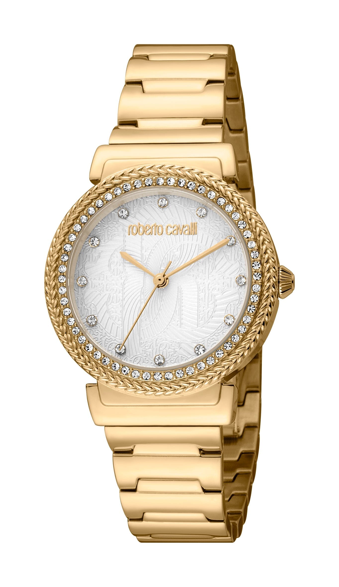 Women's Roberto Cavalli Stainless Steel Gold with Stones Quartz Watch Roberto Cavalli 