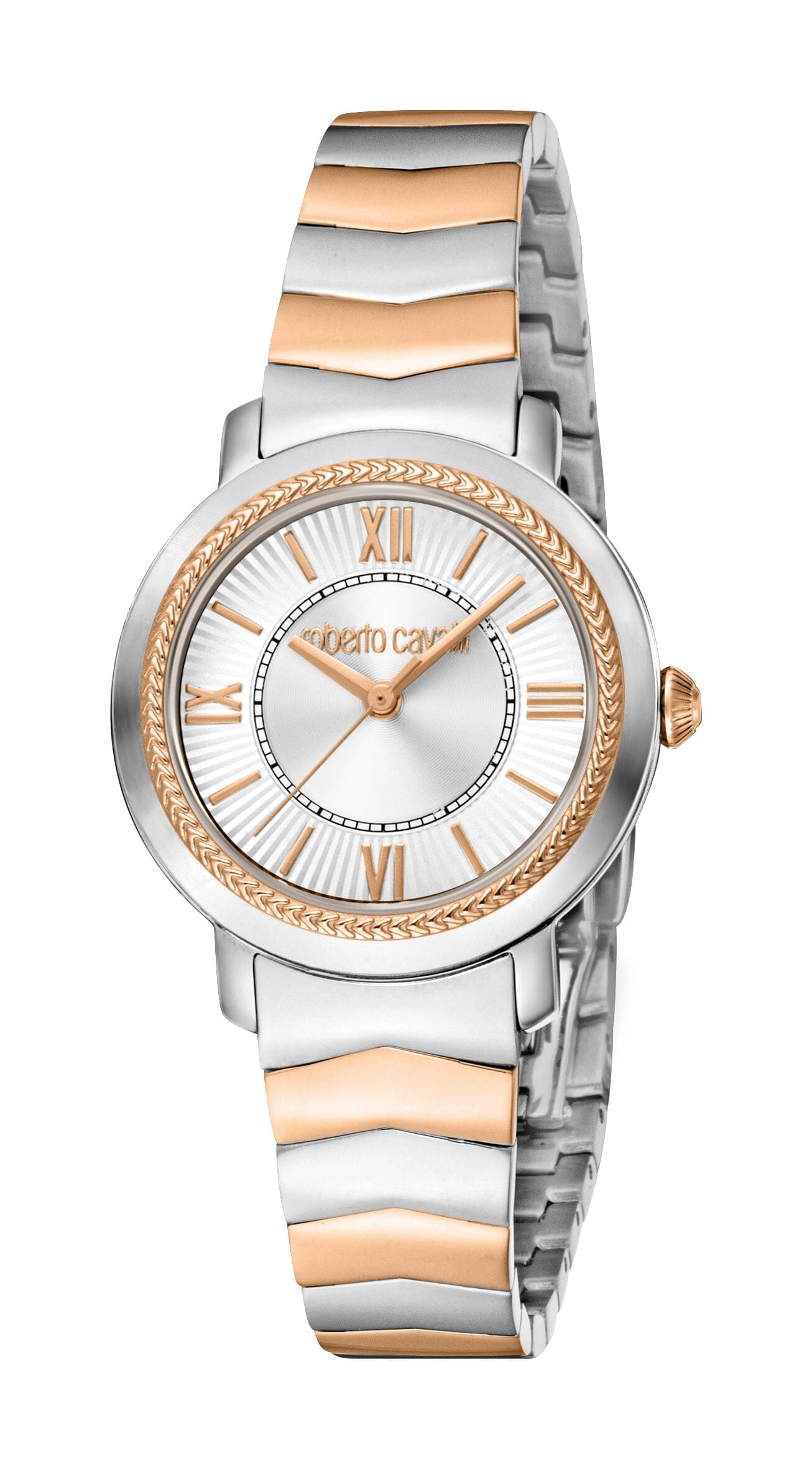 Women's Roberto Cavalli Stainless Steel Two Tone Silver & Rose Gold Quartz Watch Roberto Cavalli 