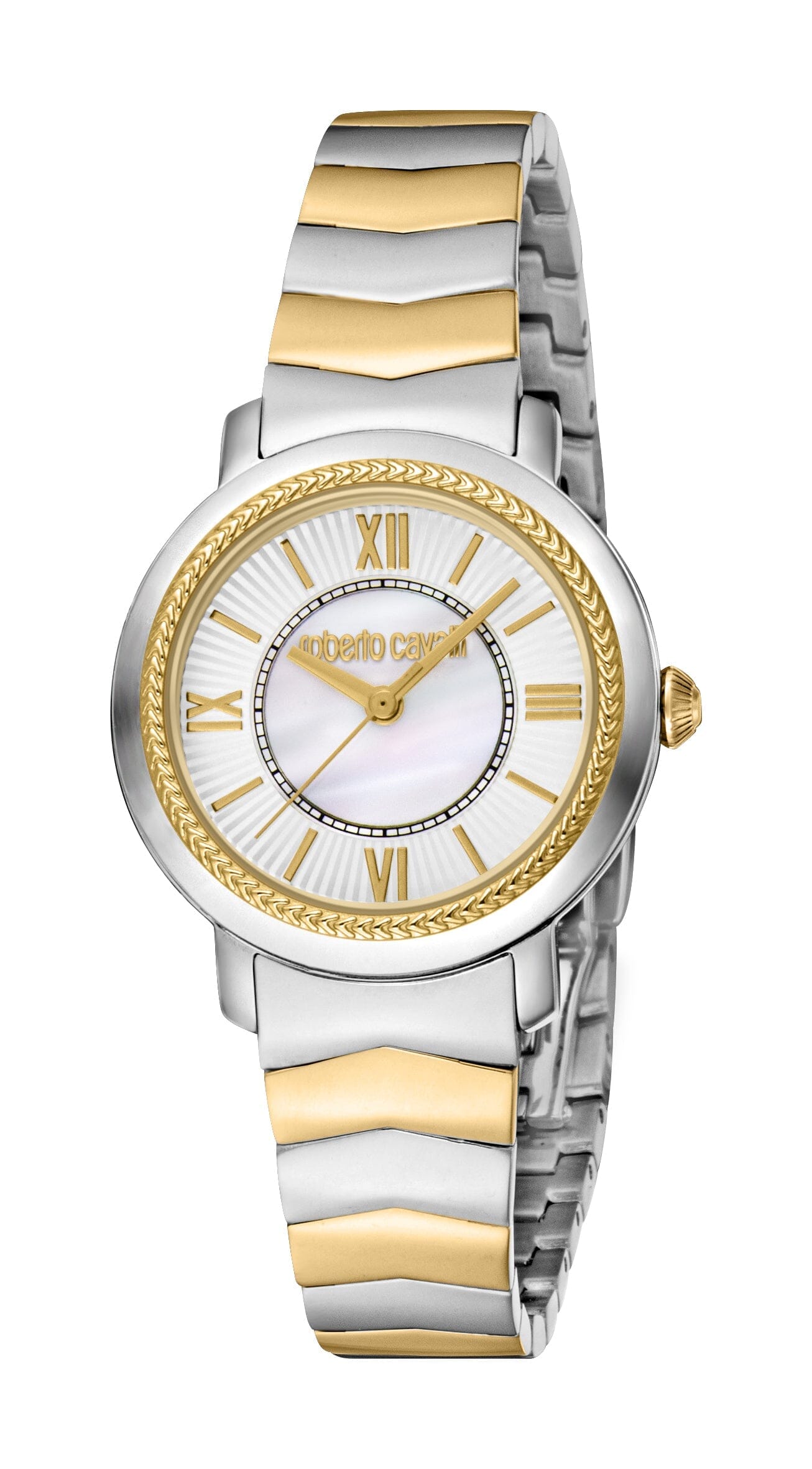 Women's Roberto Cavalli Two Tone Silver & Gold Quartz Watch Roberto Cavalli 