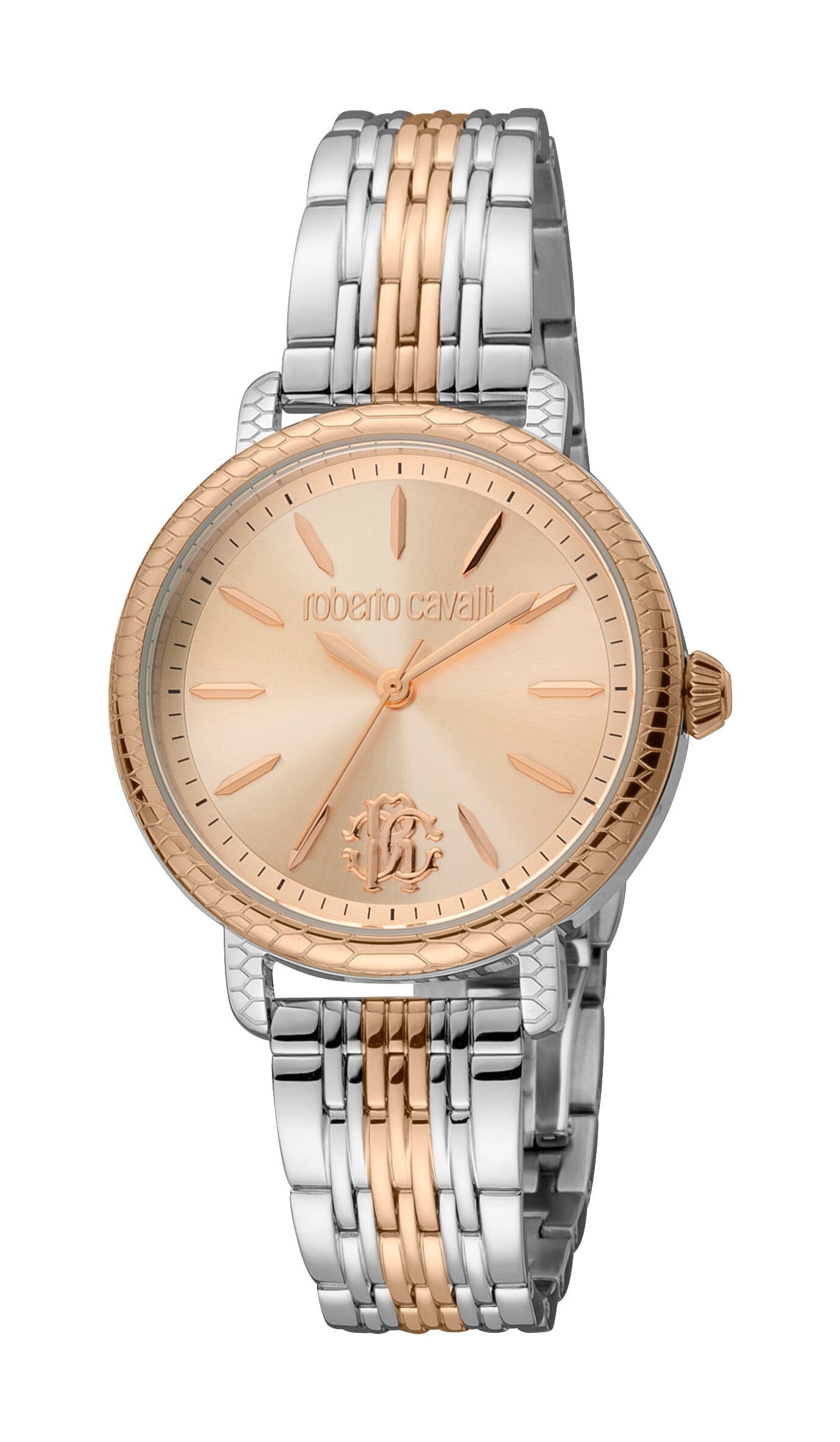 Women's Roberto Cavalli Two Tone Silver & Rose Gold Quartz Watch Roberto Cavalli 